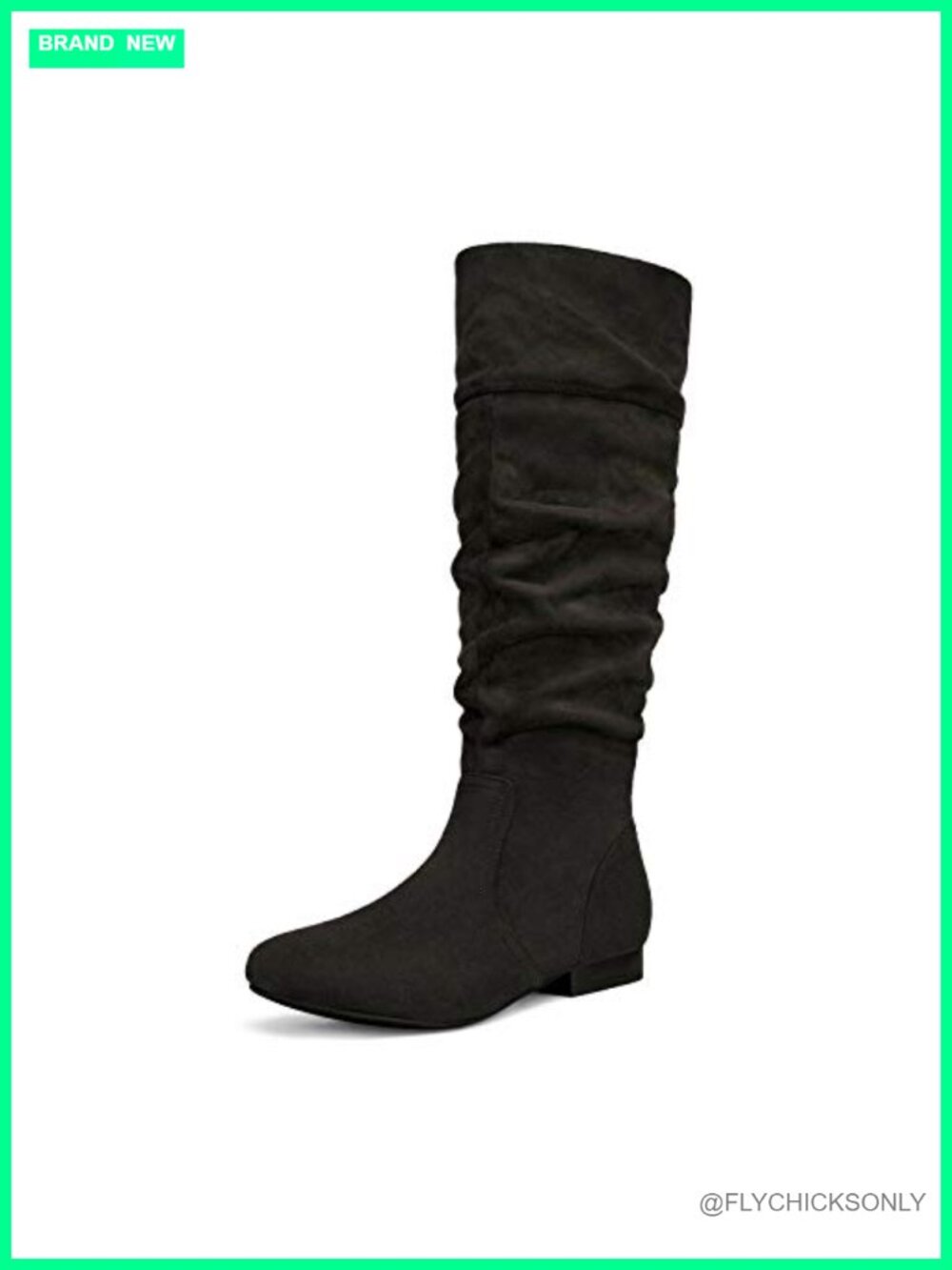 Women's Knee High Pull On Ruched Faux Suede Faux Fur Lined Winter Boots